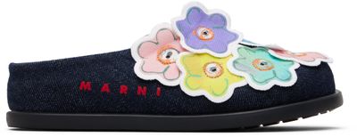 Marni Marni Kids Navy Fussbett Slip-on Loafers