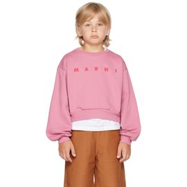 Marni Marni Kids Pink Cotton 'Marni' Print Sweatshirt