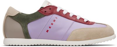 Marni Marni Kids Purple & Gray Calfskin Sneakers