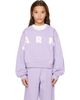 Marni Marni Kids Purple Cotton Cropped Embroidered Logo Sweatshirt - 1