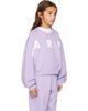 Marni Marni Kids Purple Cotton Cropped Embroidered Logo Sweatshirt - 2