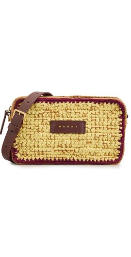 Marni Marni Knitted Camera Bag Curds/Ruby Wine/Yellow Cream One