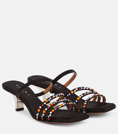 Marni Marni Melrose crystal-embellished satin mules