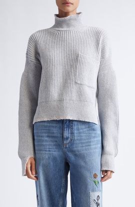Marni Marni Mending Logo Virgin Wool Mock Neck Sweater