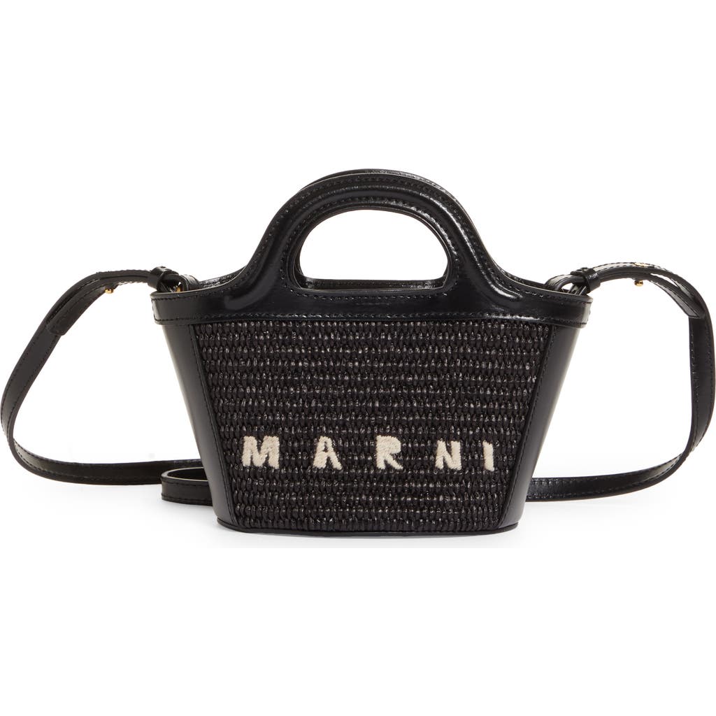Marni Marni Micro Tropicalia Logo Woven Top Handle Bag