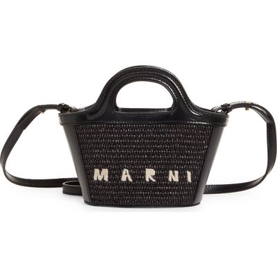 Marni Marni Micro Tropicalia Logo Woven Top Handle Bag