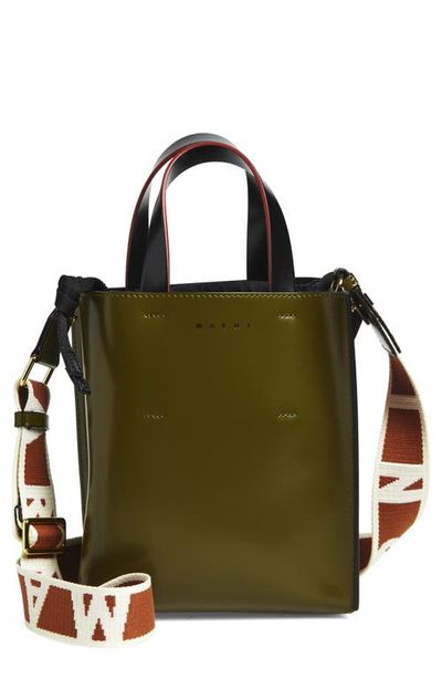 Marni Marni Mini Museo Colorblock Leather Tote
