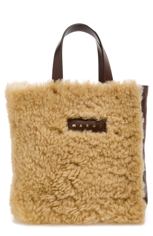 Marni Marni Mini Museo Genuine Shearling Tote