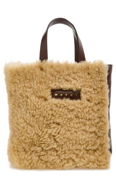 Marni Marni Mini Museo Genuine Shearling Tote