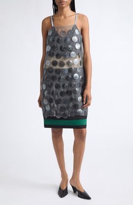 Marni Marni Mother-of-Pearl Maxi Sequin Organza Slipdress