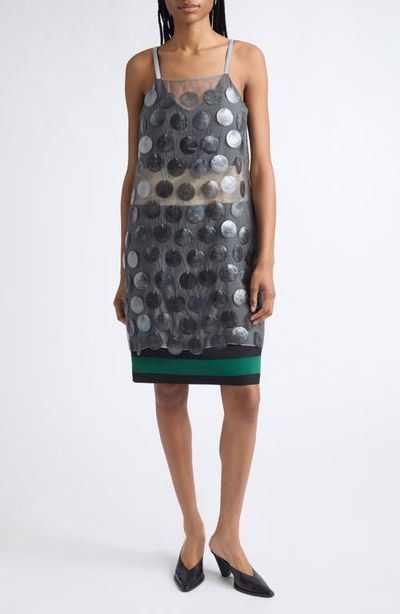 Marni Marni Mother-of-Pearl Maxi Sequin Organza Slipdress