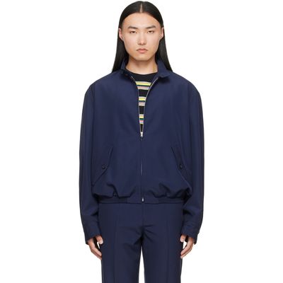 Marni Marni Navy Embroidered-Logo Jacket