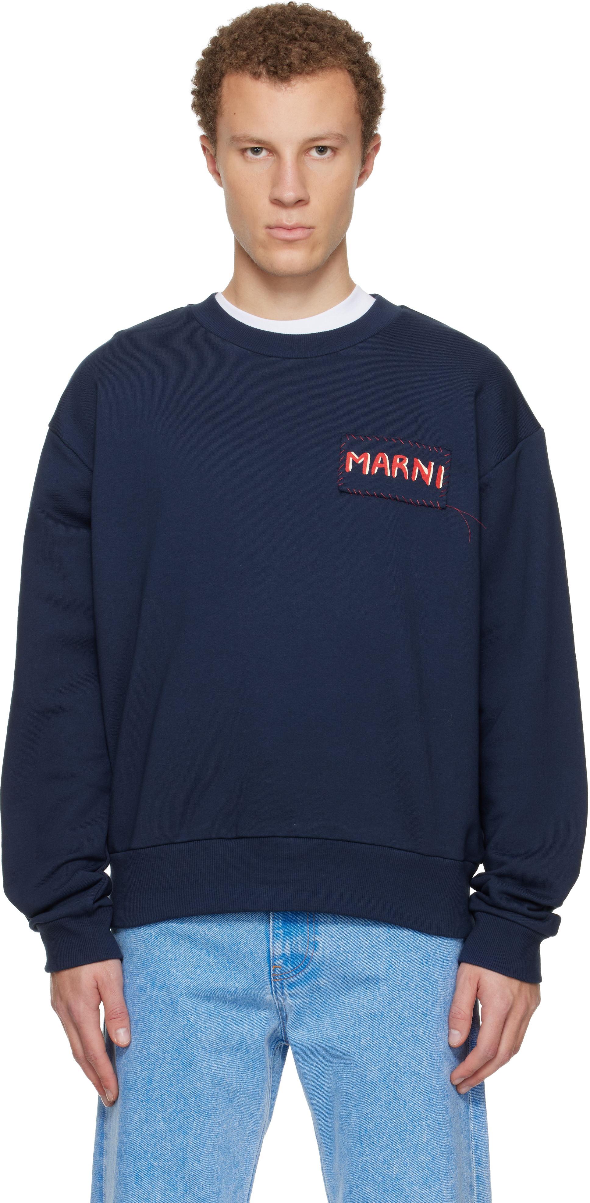 Marni - Navy Logo Patch Sweatshirt