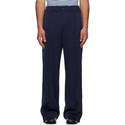 Marni Marni Navy Piped Wool Twill Trousers