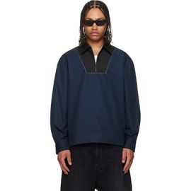 Marni Marni Navy Poplin Zip Bib Shirt