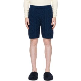 Marni Marni Navy Twisted Cotton Shorts