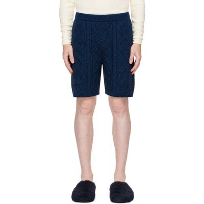 Marni Marni Navy Twisted Cotton Shorts