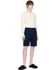 Marni Marni Navy Twisted Cotton Shorts - 4