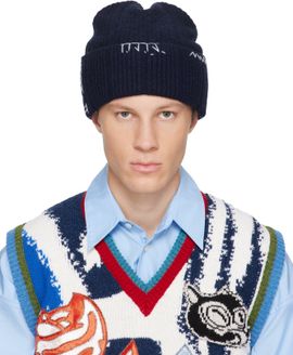 Marni Marni Navy Wool-Cashmere Beanie