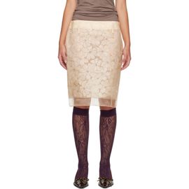 Marni Marni Off-White Floral Paper Midi Skirt