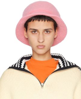 Marni Marni Pink Brushed Alpaca Bucket Hat
