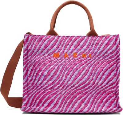 Marni Marni Pink Raffia-Effect Small Tote