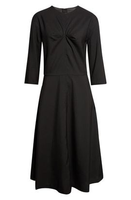 Marni Marni Pleat Bodice Wool Midi Dress