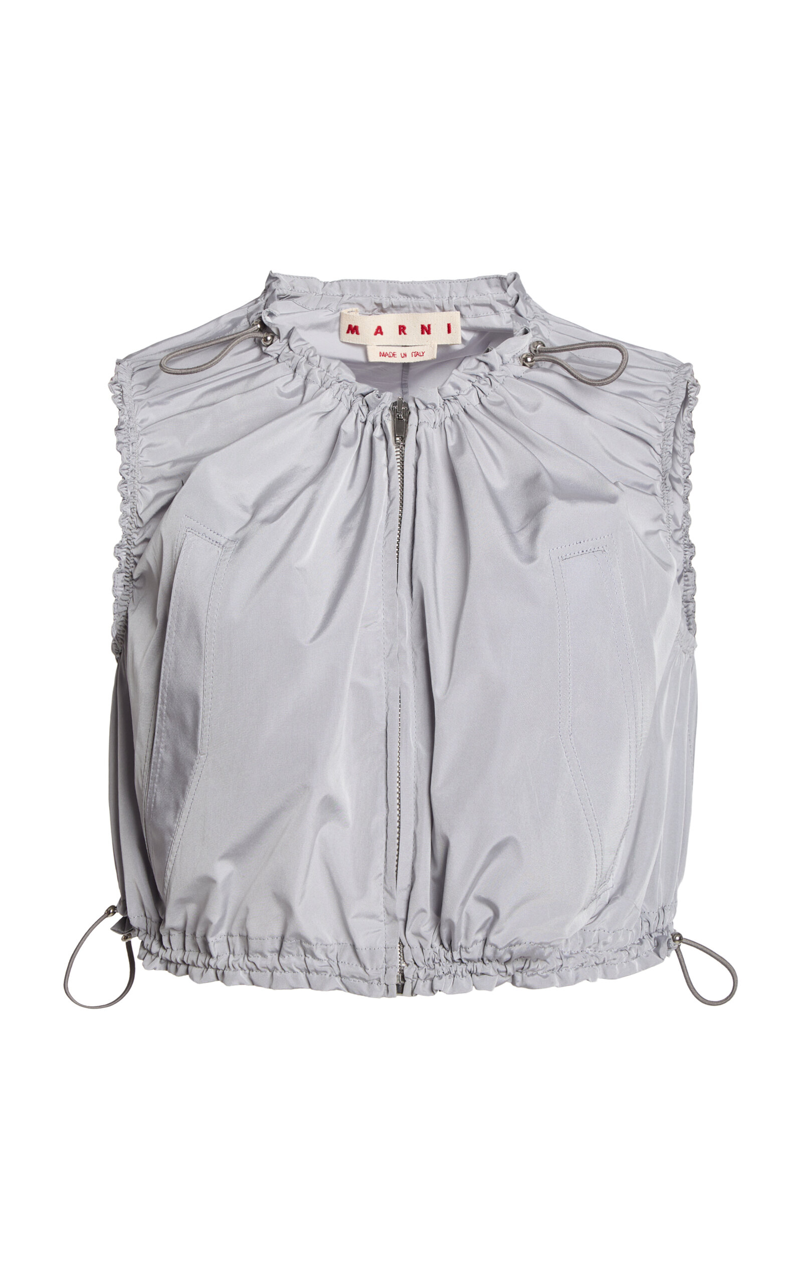 Marni Marni Pleated ZipDown Woven Top