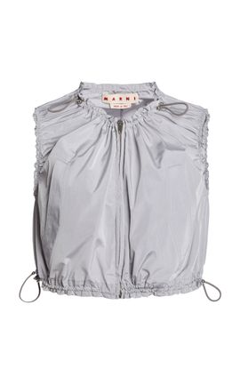 Marni Marni Pleated ZipDown Woven Top