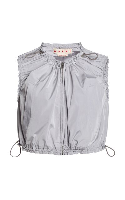 Marni Marni Pleated ZipDown Woven Top