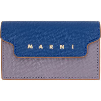 Marni Marni Purple & Blue Saffiano Card Holder