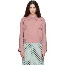 Marni Marni Red Plaid Crop Bomber Jacket