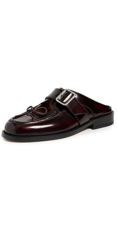 Marni Marni Sabot Calfskin Loafers Black/Bordeaux