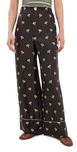 Marni Marni Silk Satin Trousers Teak