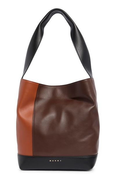 Marni Marni Small Pod 2.0 Colorblock Lambskin Leather Tote