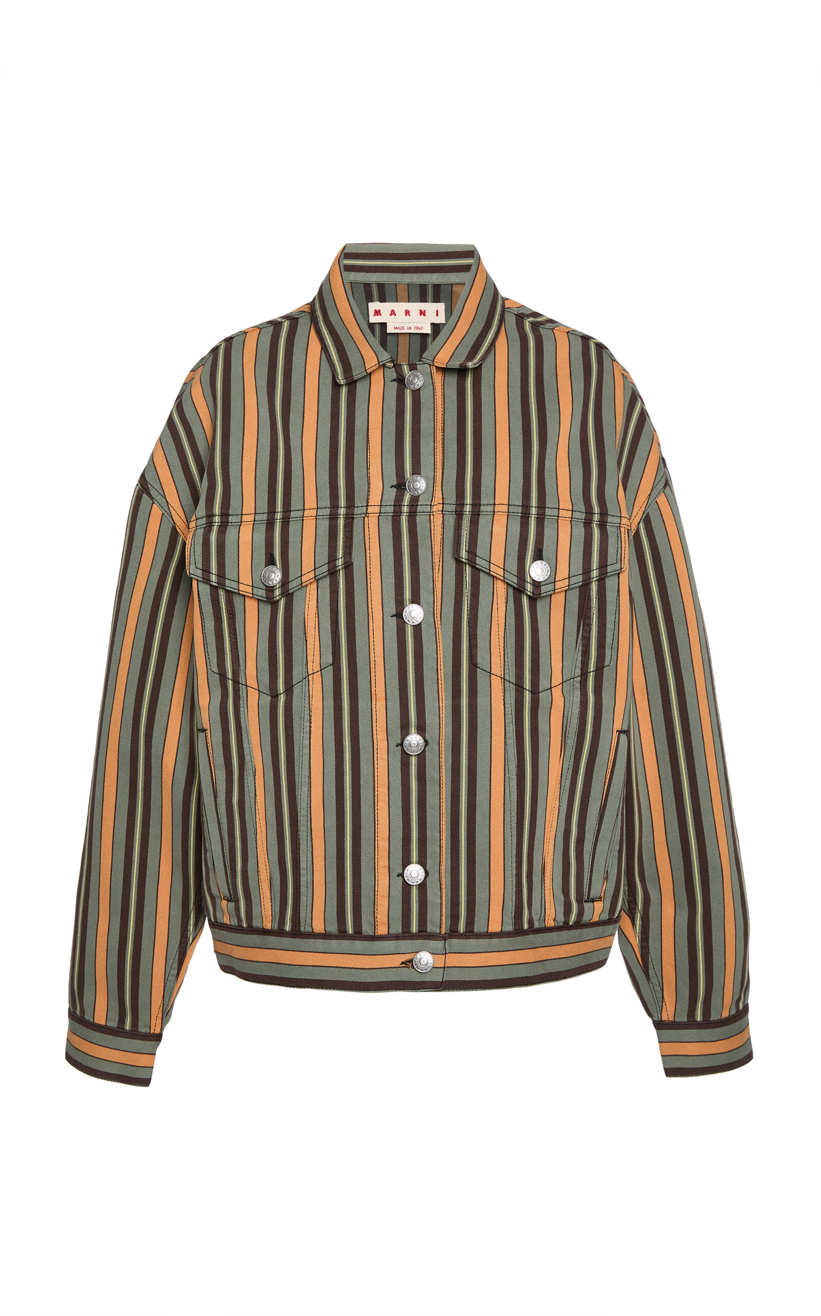 Marni Marni Stripped CottonBlend Woven Jacket