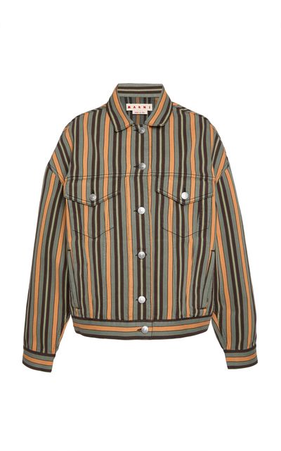 Marni Marni Stripped CottonBlend Woven Jacket
