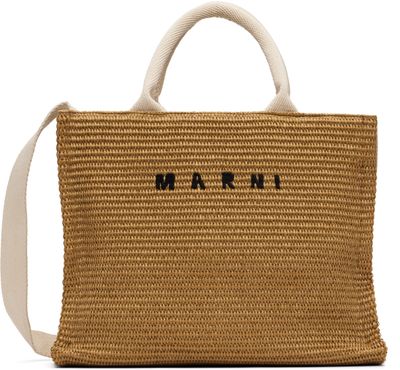 Marni Marni Tan Raffia-Effect Small Tote