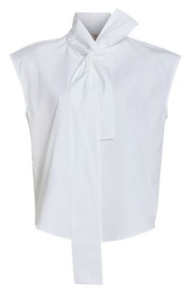Marni Marni Tie Neck Cotton Poplin Top