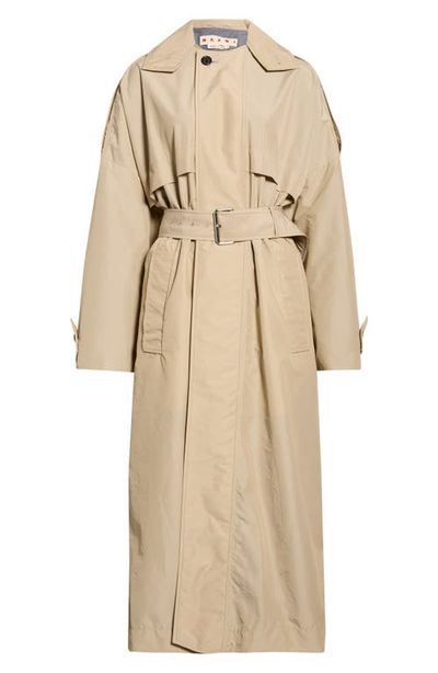Marni Marni Water Repellent Belted Nylon Blend Trench Coat