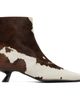 Marni Marni White & Brown Cow-Print Ponyhair Cindi Boots - 1