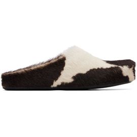 Marni Marni White & Brown Fussbett Sabot Slip-on Loafers
