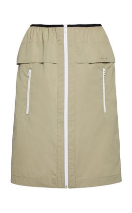 Marni Marni Zip Down Cotton Woven Skirt