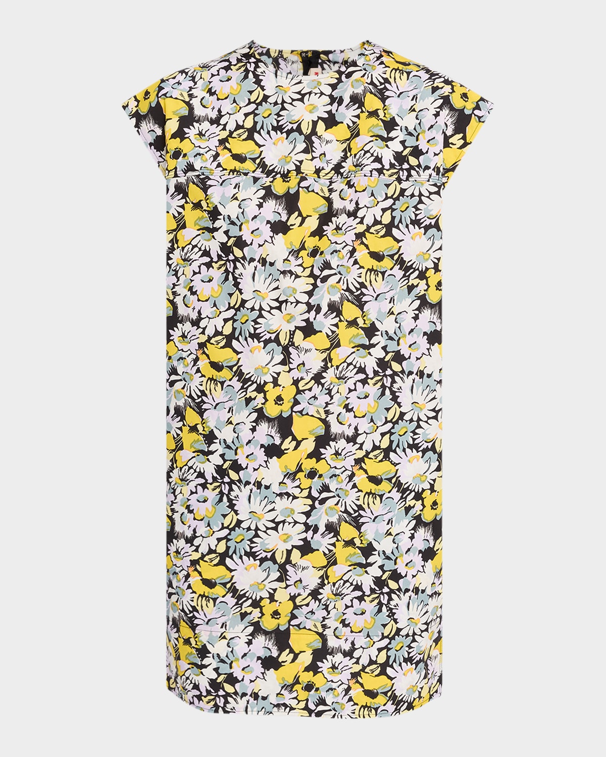 Marni Pop Flowers-Print Cotton Poplin Mini Shift Dress