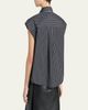Marni Self-Tie Half-Placket Striped Blouse - 3