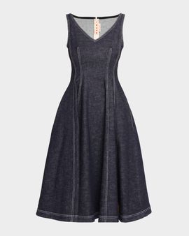 Marni Sleeveless Denim Midi Dress