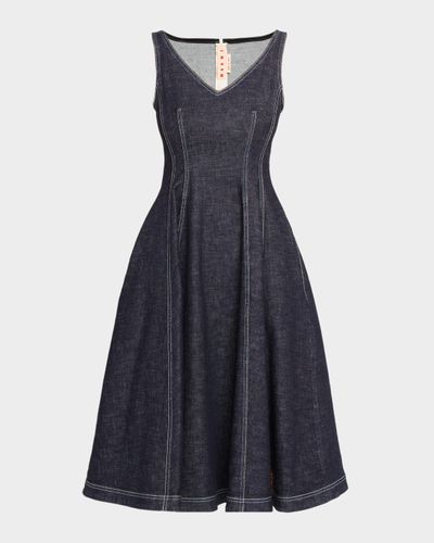 Marni Sleeveless Denim Midi Dress