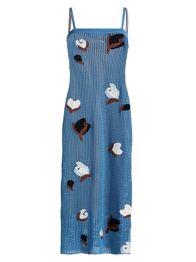 Marni Women's Flower Crochet Midi-Dress
