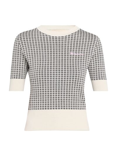 Marni Women's Micro-Check Knit Short-Sleeve Top