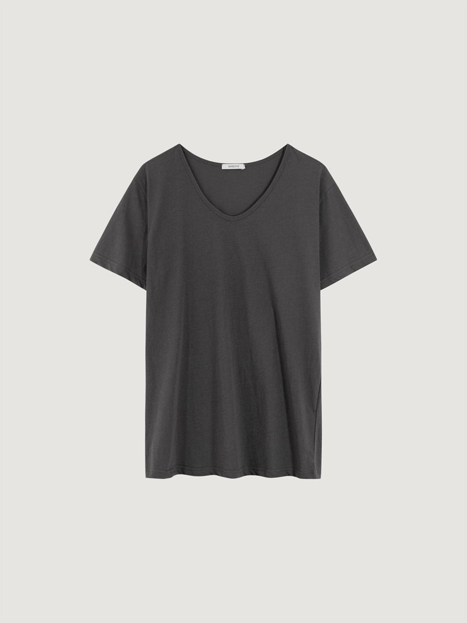 MAROYH Fresh U neck t - shirts (Charcoal)